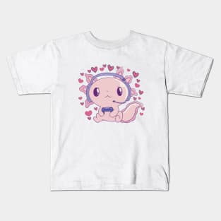 Axolotl Valentine Kids T-Shirt